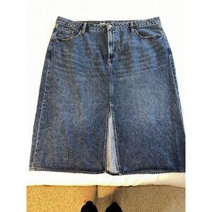 Old Navy Plus Size Jean Denim Skirt Long Fall Winter 22 Womens Ladies Worn Once